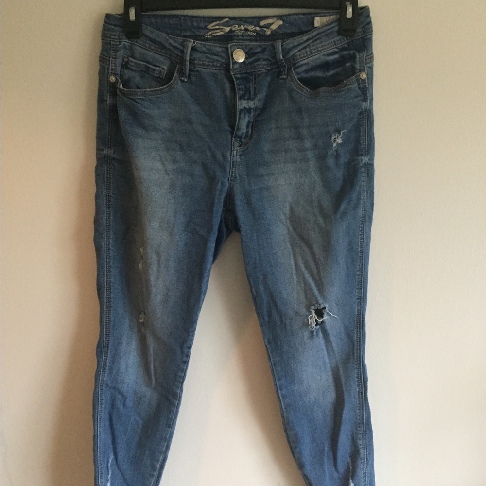 Seven7 Distressed jeggings